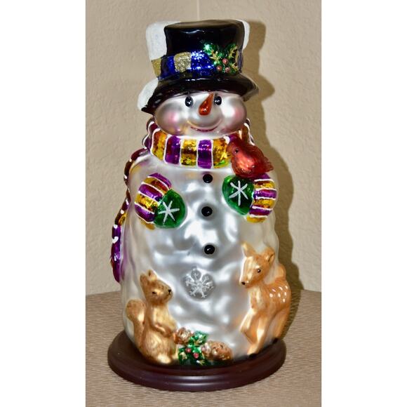 Thomas Pacconi Hand Blown and Hand Painted Christmas Holiday 14" Snowman - Picture 1 of 9